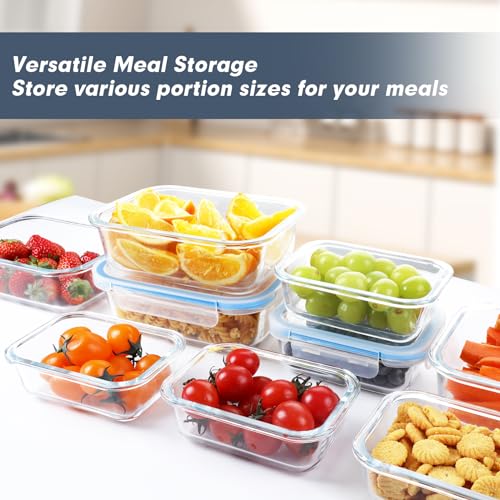 10 Pack Glass Food Storage Containers with Lids K5530