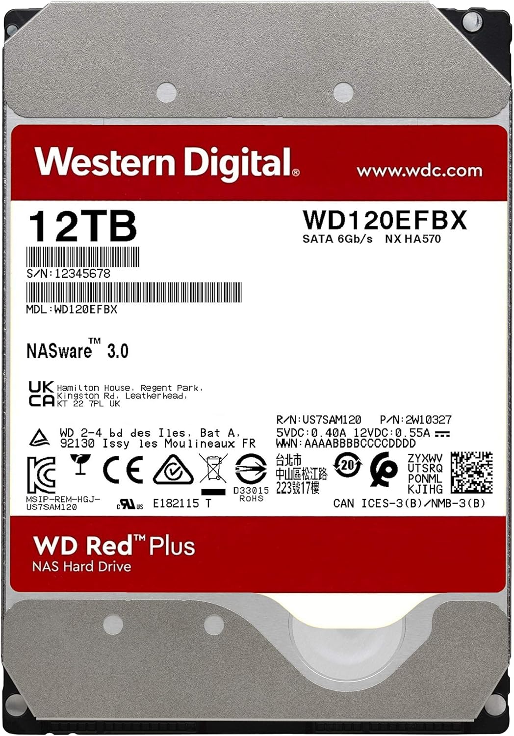 12TB NAS Internal Hard Drive HDD 7200 RPM SATA 3.5 a7