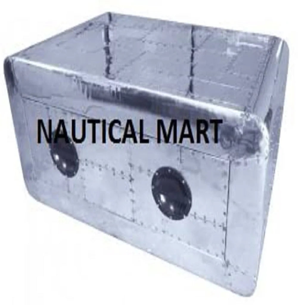 Vintage Aluminum Trunk Coffee Table by NauticalMart L48780