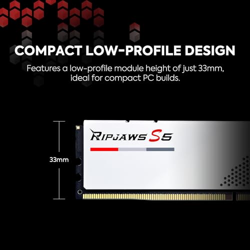 G.SKILL Ripjaws S5 DDR5 RAM 32GB (2x16GB) 6000MT/s CL32 Desktop Memory UDIMM - Matte White D4123