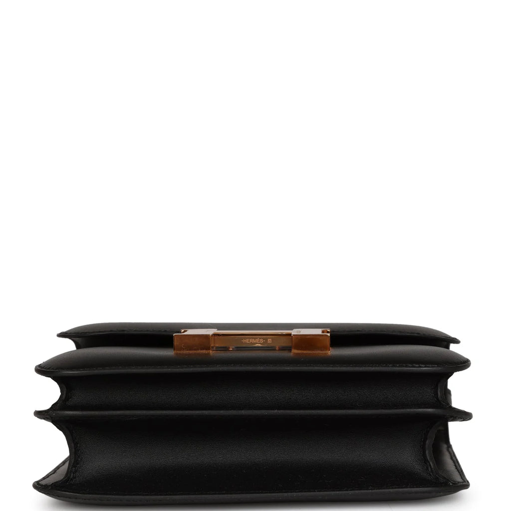 Black Leather Crossbody Bag Gold Hardware k7