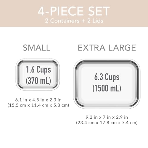 Bentgo®️ Glass Leak-Proof Food Storage Set - 4-Piece Stackable Containers, BPA-Free, Dishwasher Safe (Coral Wash) O8565