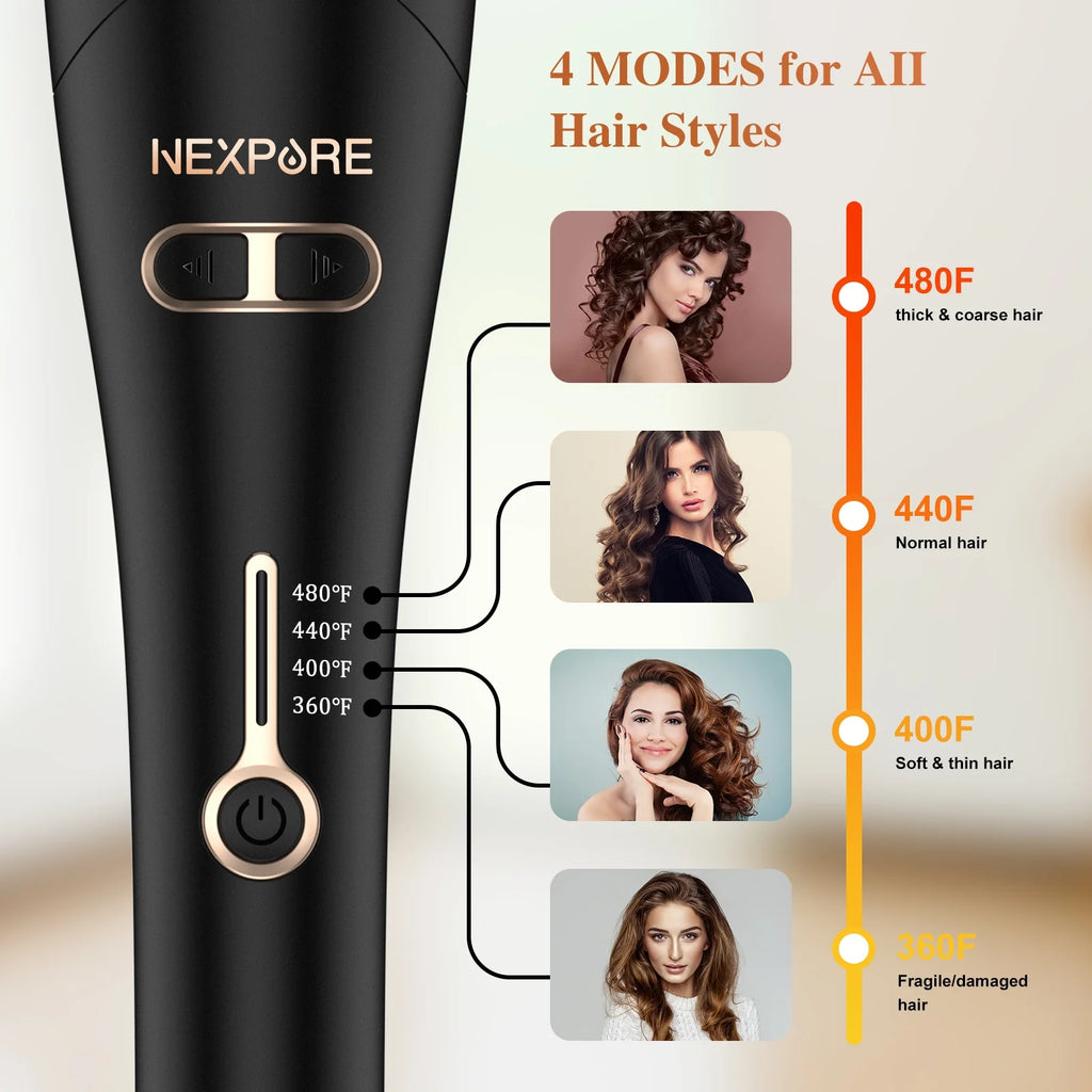 Curling Iron with Rotating Barrel and 4 Heat Settings a7k