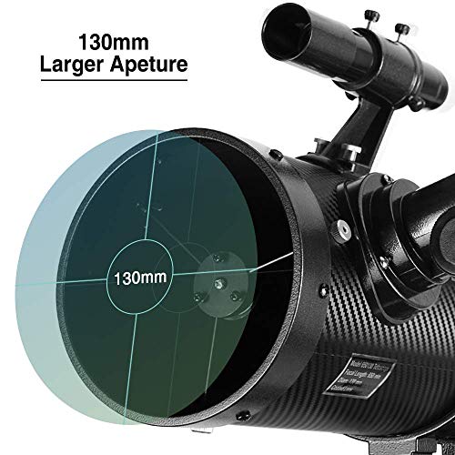 Telescope 130EQ Newtonian Reflector for Adults, with Barlow Lens & Moon Filter F636