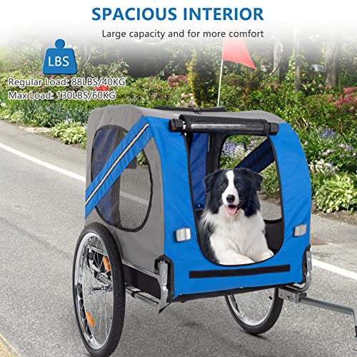 PEXMOR Dog Bike Trailer, Folding Pet Cart for Bicycle with Universal Hitch I159