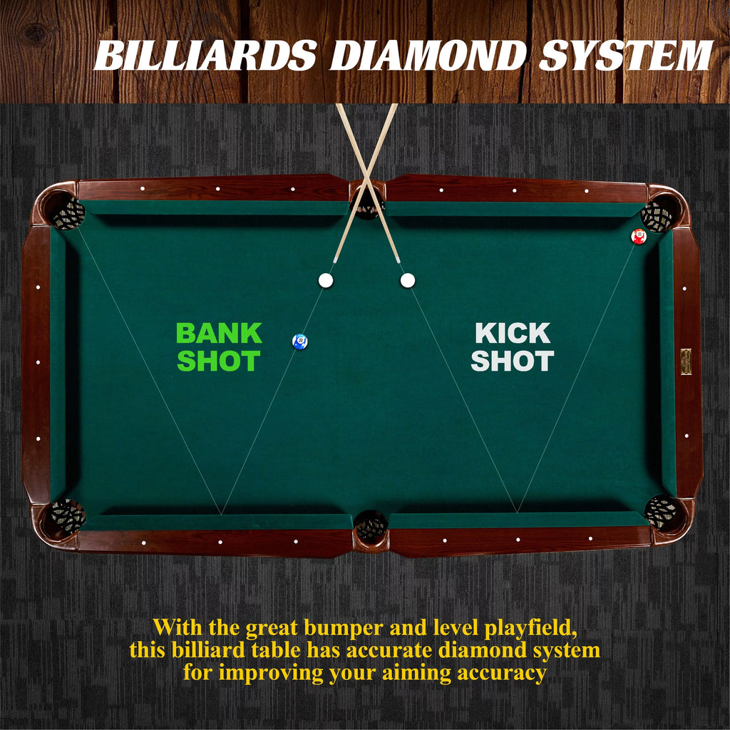 Barrington Billiards 90" Ball and Claw Leg Pool Table with Cue Rack D9928