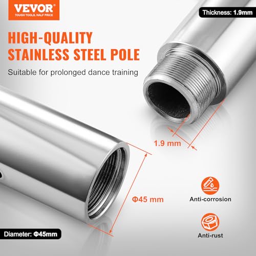 Dancing Pole Spinning Static Portable Removable Stainless Steel Fitness Pole q7k