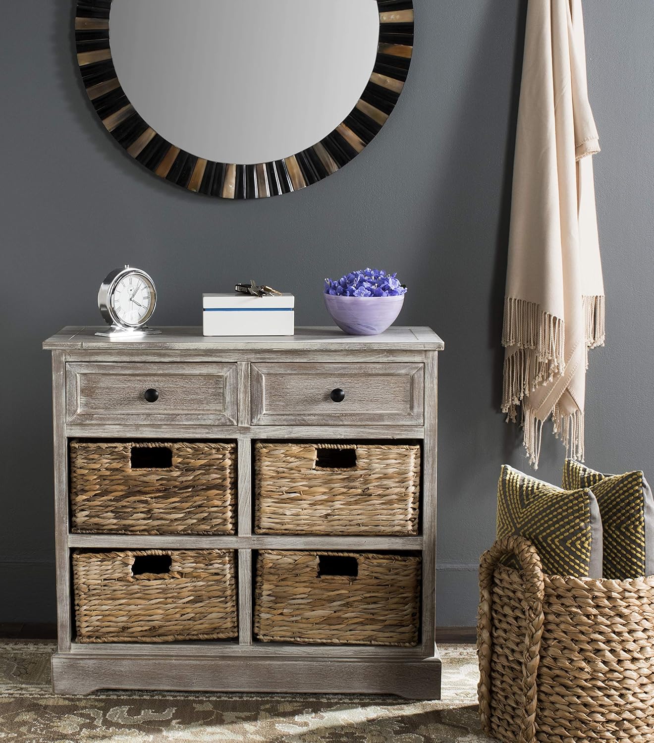 Wicker Basket Storage Unit a7
