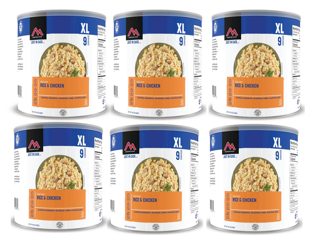 (6 Cans) Mountain House Rice & Chicken #10 Can Emergency Survival Food for Camping & Hiking ✅