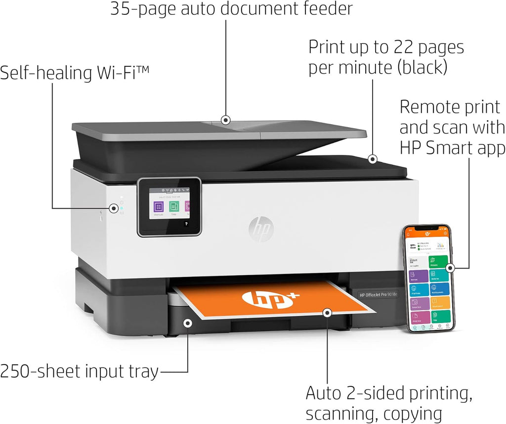 Wireless All-in-One Inkjet Printer with Auto 2-Sided Print Copy Scan Fax, 22ppm, Touchscreen Display k7m