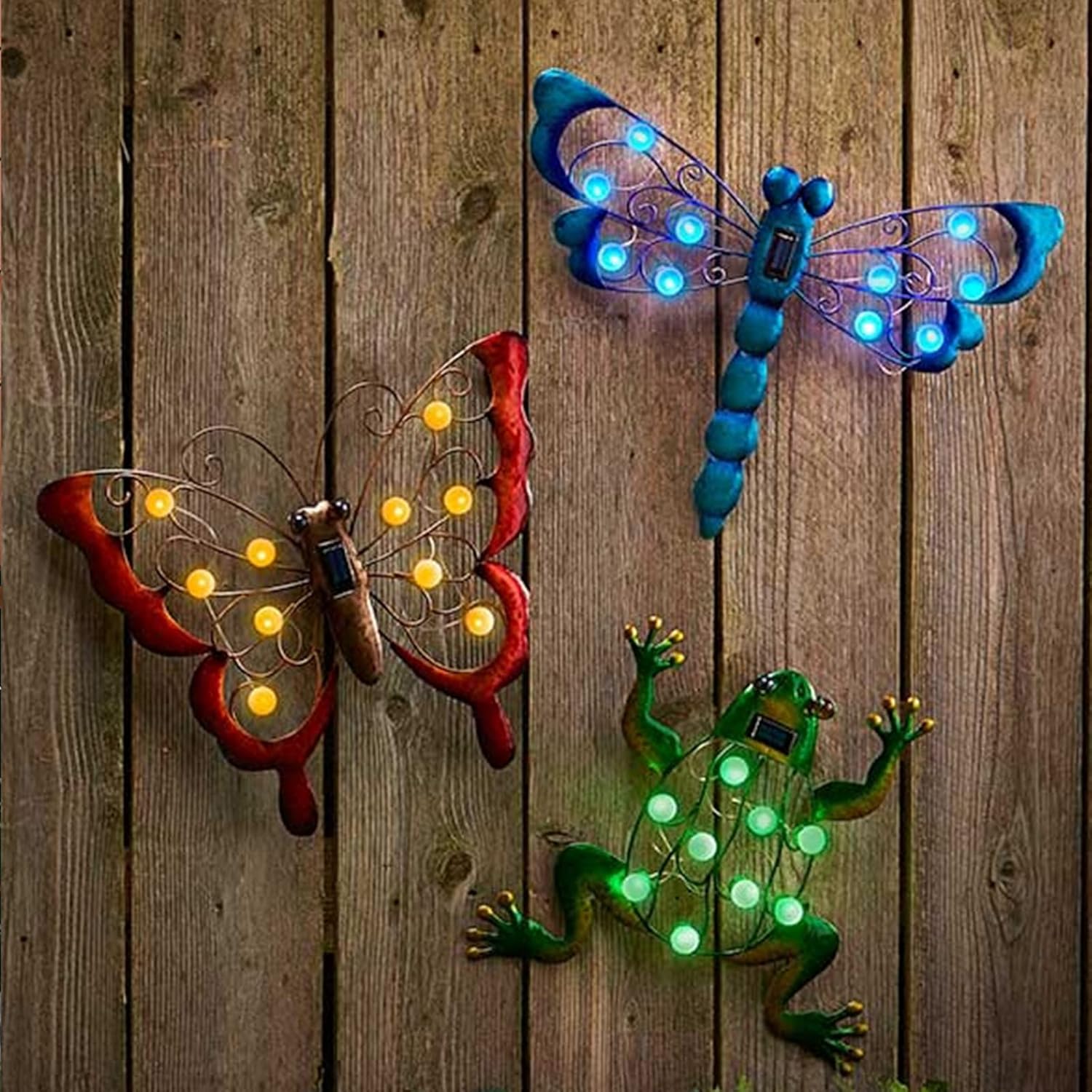 Solar Metal Butterfly Garden Wall Art Decor Hanging Sculpture k7
