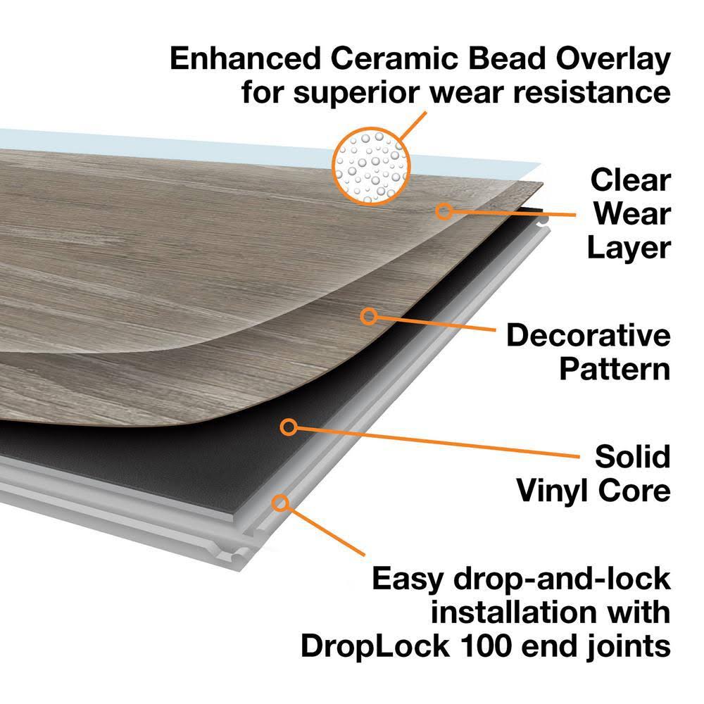 Luxury Vinyl Plank Flooring Warm Cherry 24.74 Sq Ft Case k7