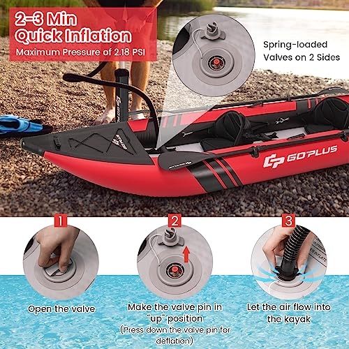 Goplus Inflatable Kayak 2-Person Set for Adults with Aluminum Oars and EVA Padded Seat V246876