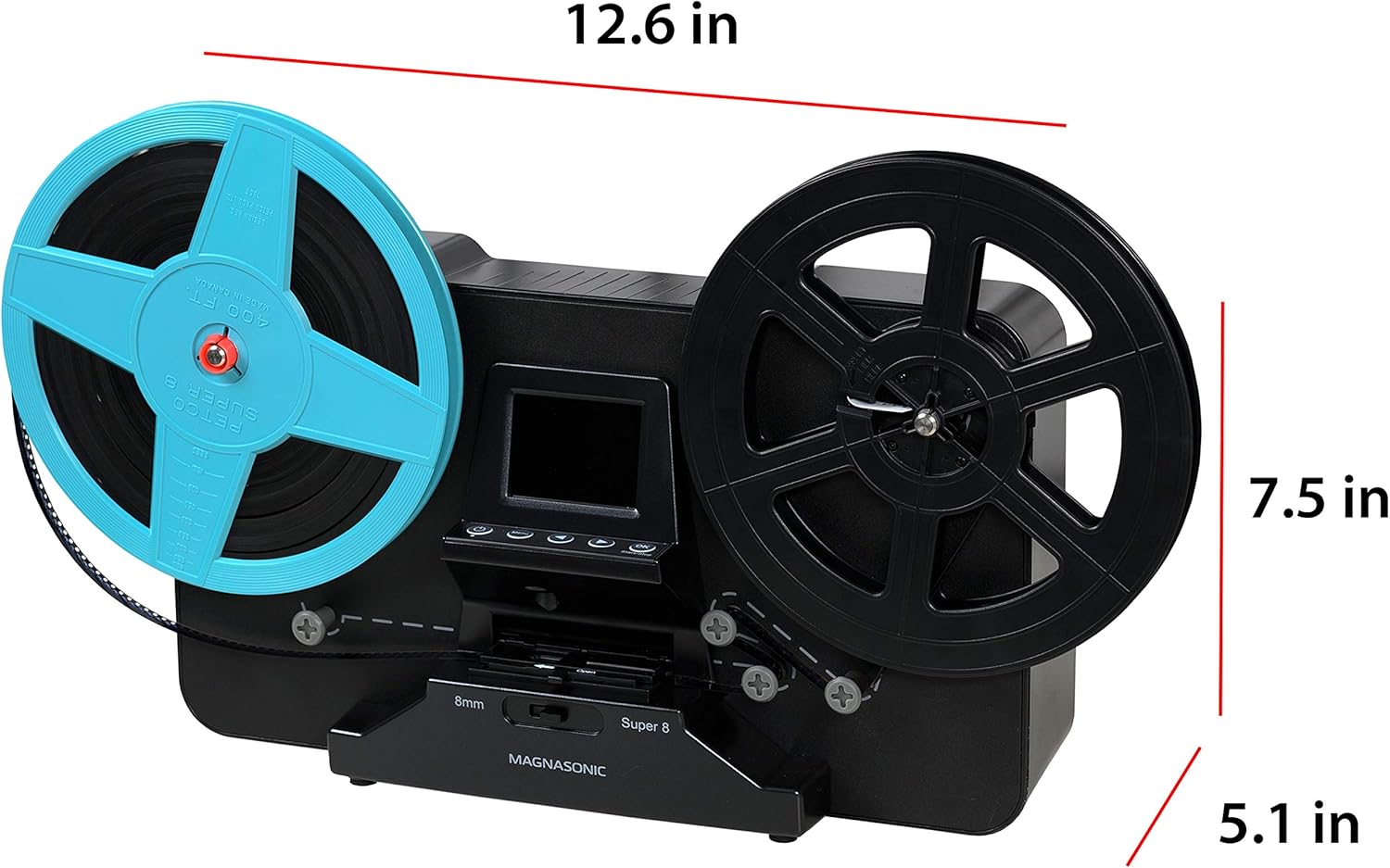 8mm Film Scanner with 2.3 Screen for Digitizing Reels k7