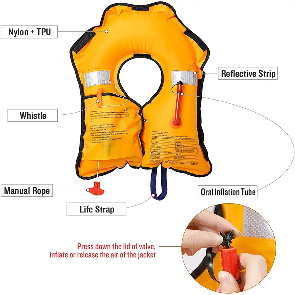 Automatic Inflatable Life Jacket with Whistle for Adults a7