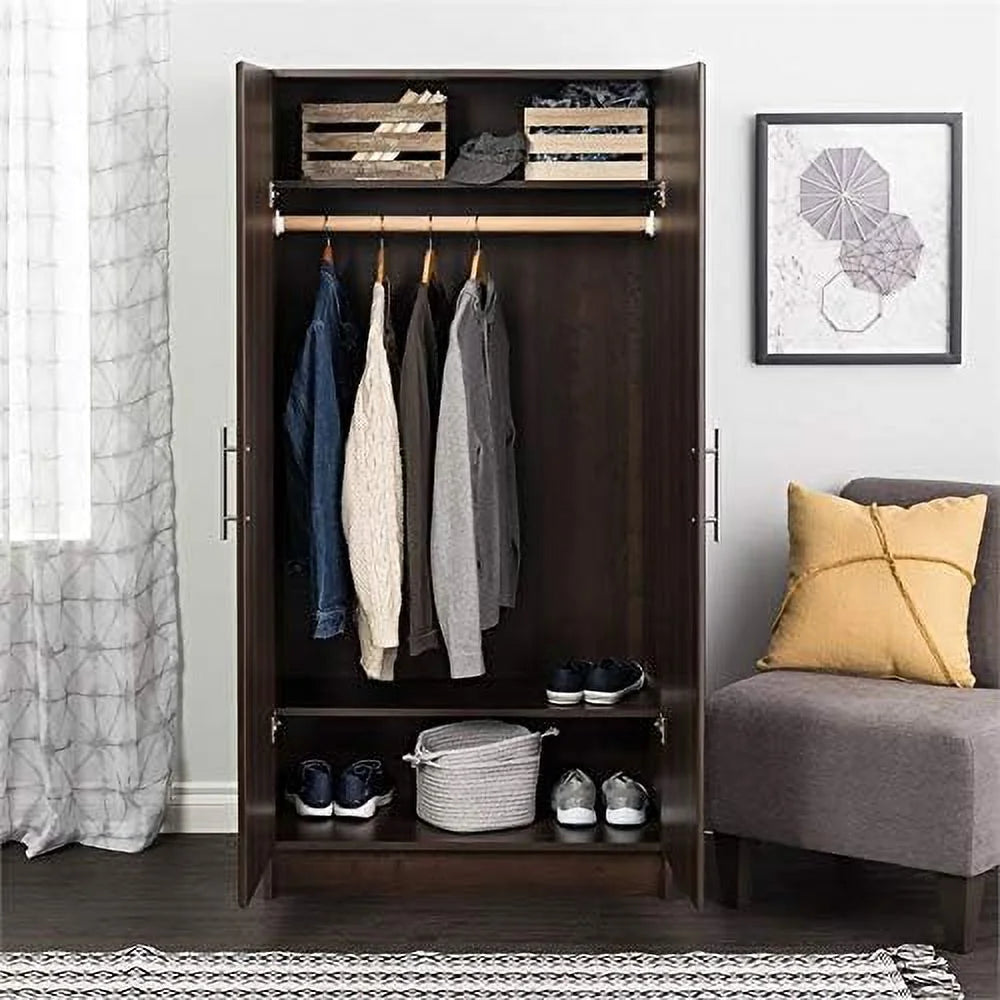 32" Espresso Wardrobe Armoire D640