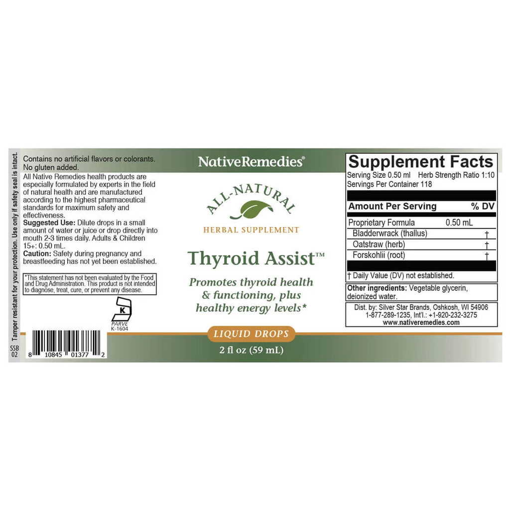 NativeRemedies Thyroid Assist All Natural Herbal Supplement 59 mL F46724