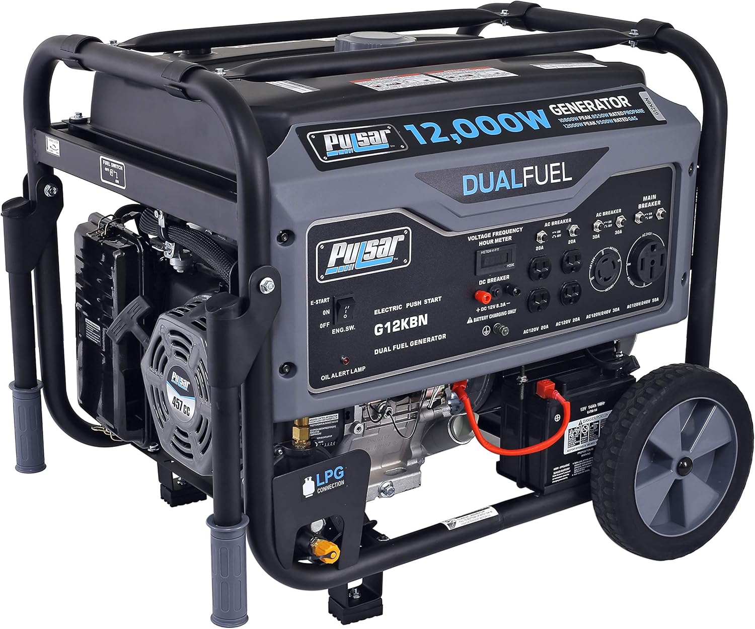 Heavy Duty Portable Dual Fuel Generator 9500 Watts Electric Start a7