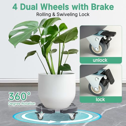 Plant Caddy with Wheels 2 Pack Heavy Duty Rolling Stand7k