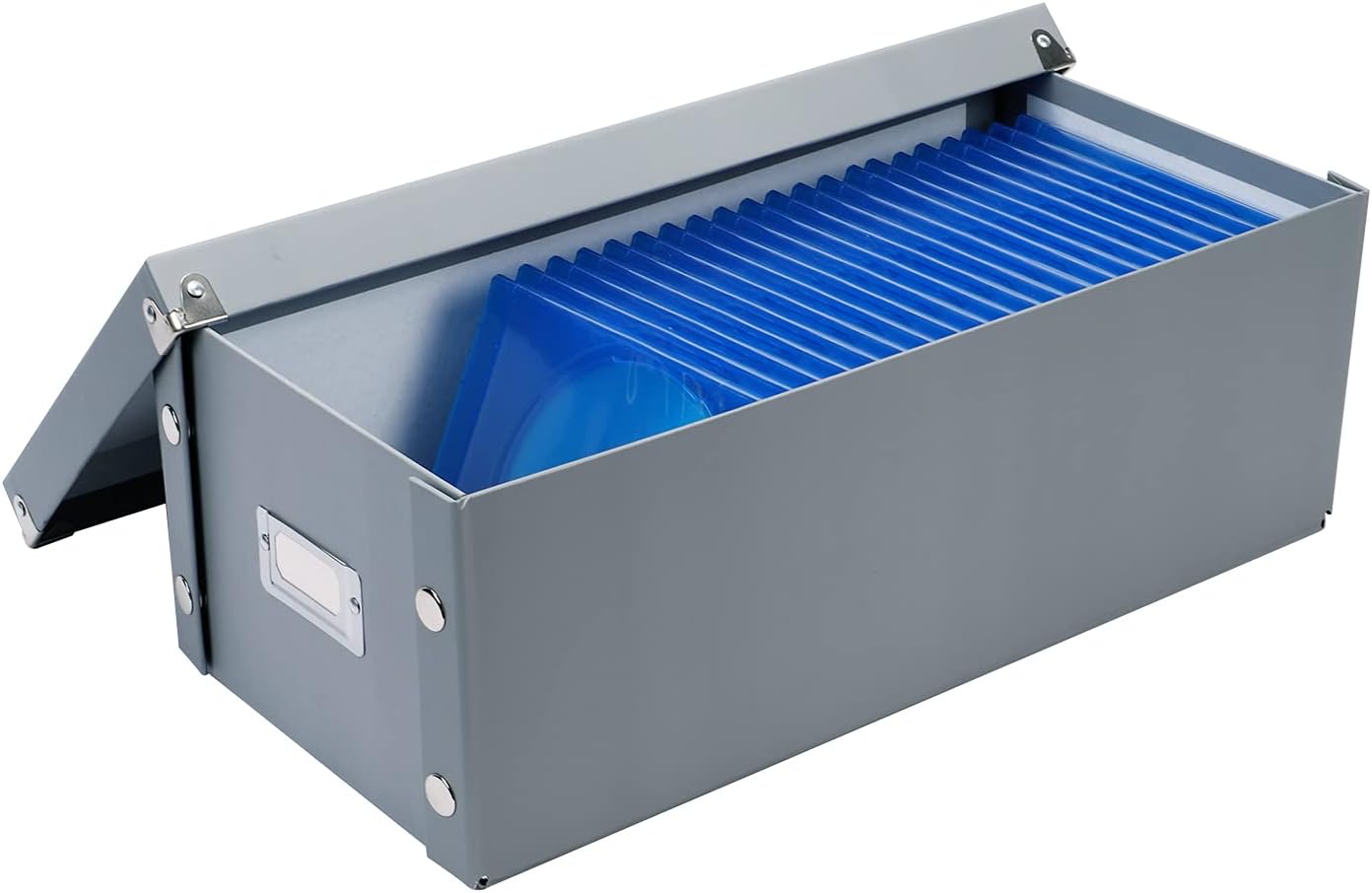 Snap-N-Store DVD Storage Box 2 Pack, Durable Movie Disc Holders with Lids, Gray U368266