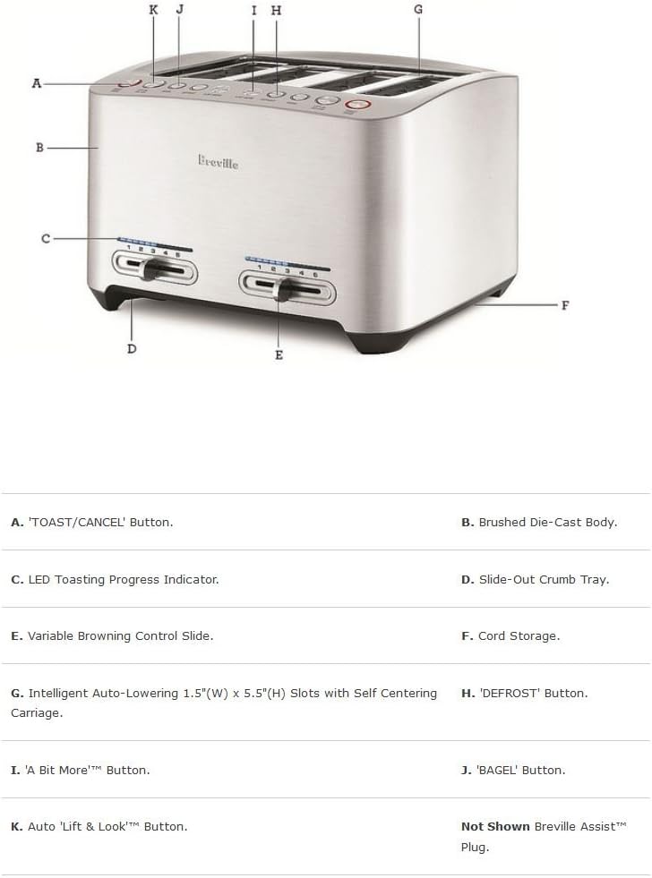 Toaster Stainless Steel 4-Slice k7