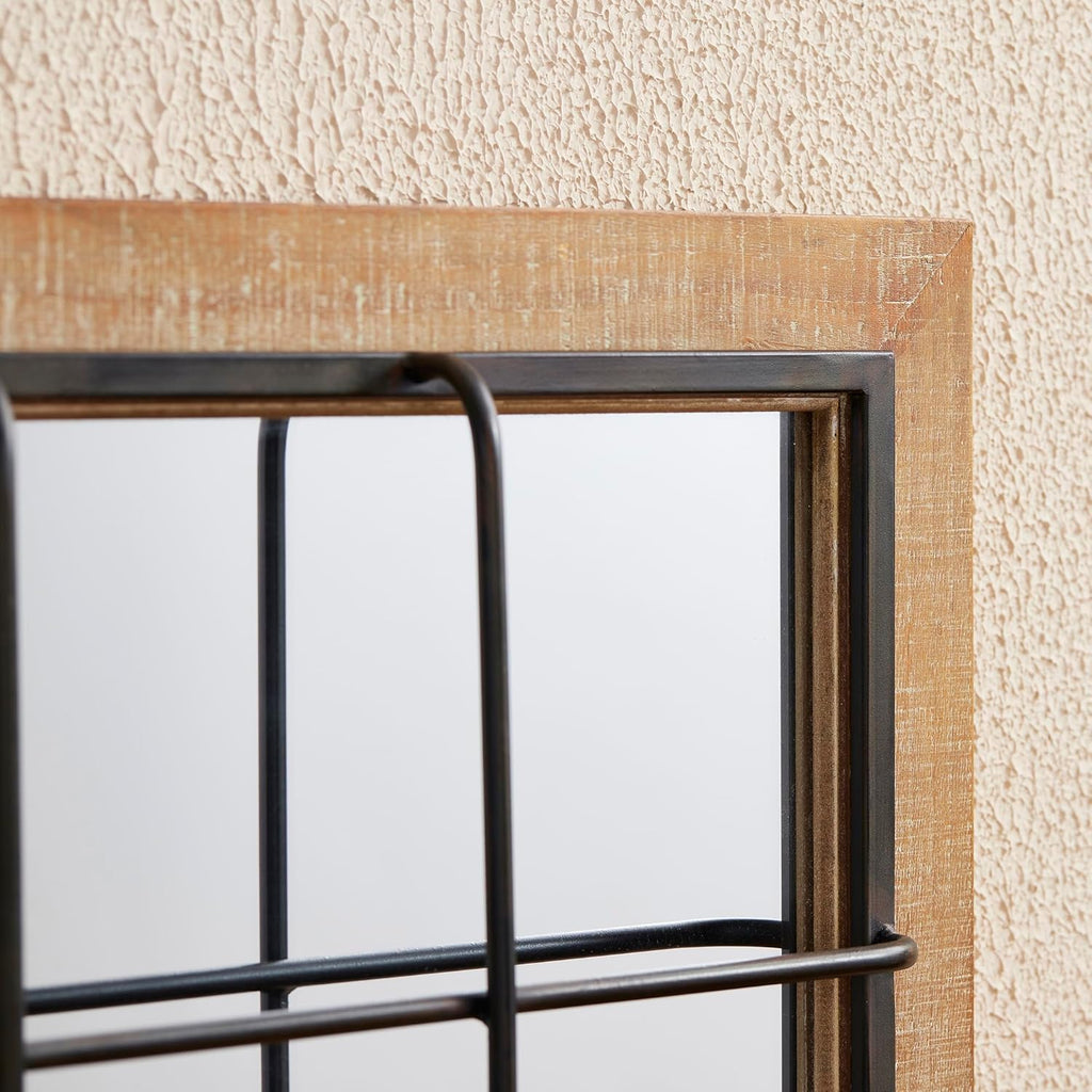 Wall Mirror 24x32 Farmhouse Rectangle Wood Metal Frame Decor k7