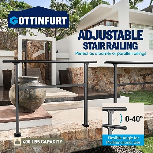 Outdoor Step Handrail 3-Step Porch Railing with Hook Kit a7