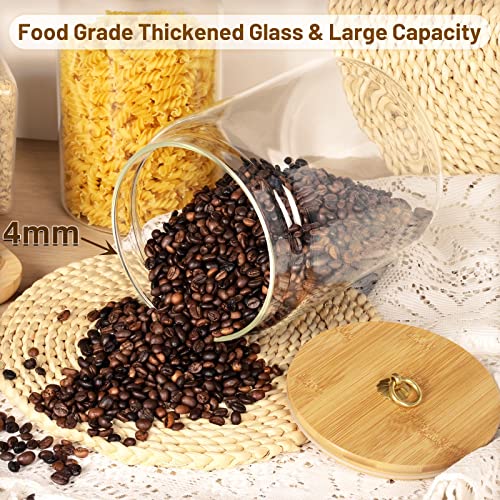 Large Glass Jars 1 Gallon with Bamboo Lids for Kitchen Storage D723