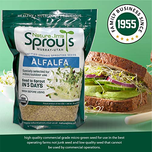 Nature Jims Sprouts Organic Wheatgrass Seeds for Sprouting, Non-GMO W25692