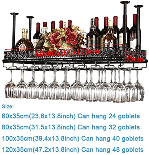 Vintage Bronze Wall Mounted Wine Rack Holder 80x35cm N70262