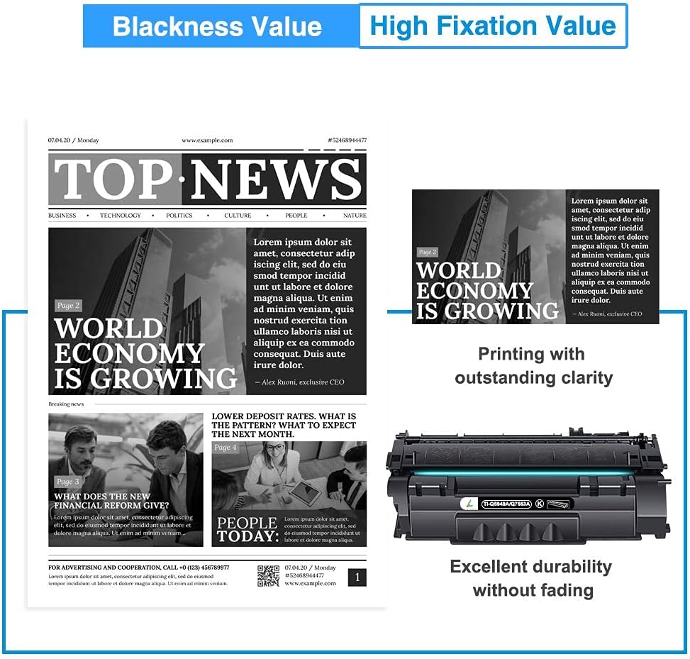 Toner Cartridge for HP 49A 53A Black 2-Pack k7