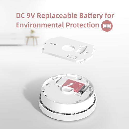 Fire Alarms Smoke Detectors, Battery Operated, 10-Year Life, Photoelectric for Home R2026