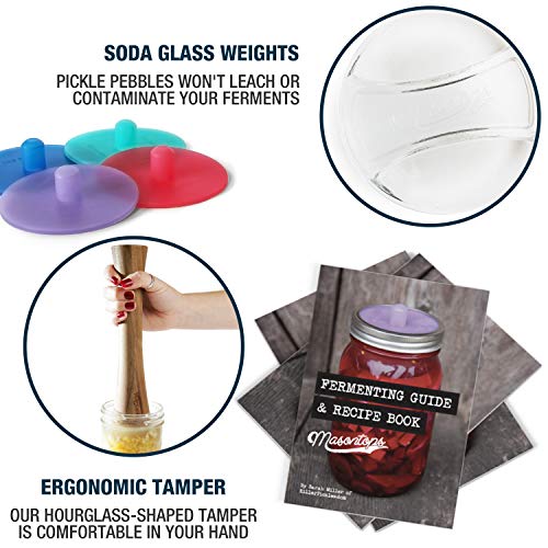 Masontops Fermentation Jar Starter Set with Mason Jar, Lids & Weight Y51316