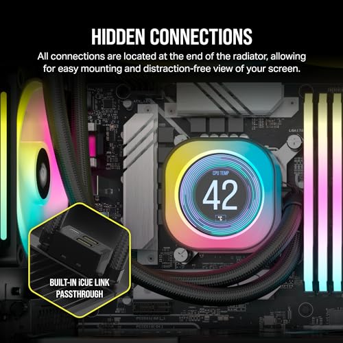 CORSAIR iCUE Link H150i LCD Liquid CPU Cooler 360mm AIO White L65645