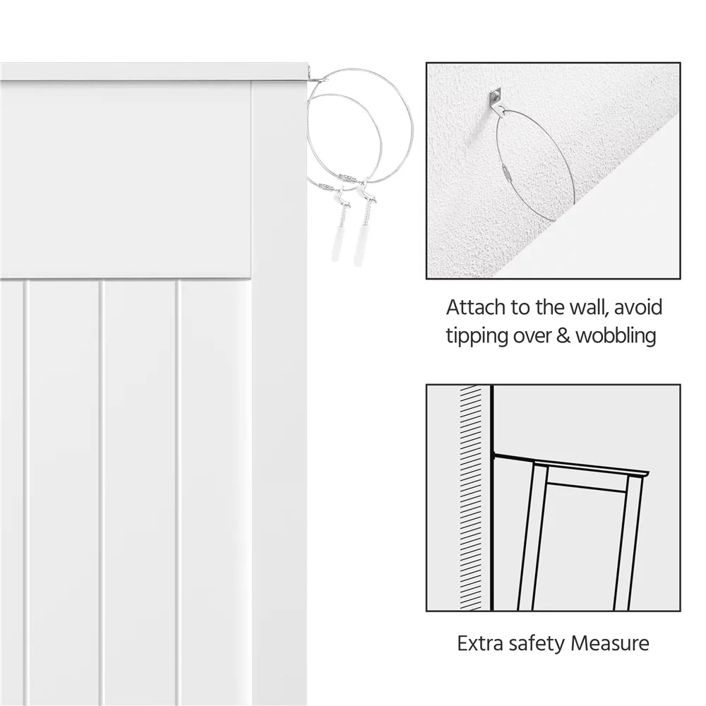 Topeakmart 4 Drawer Floor Storage Cabinet with Adjustable Shelf, White P19903
