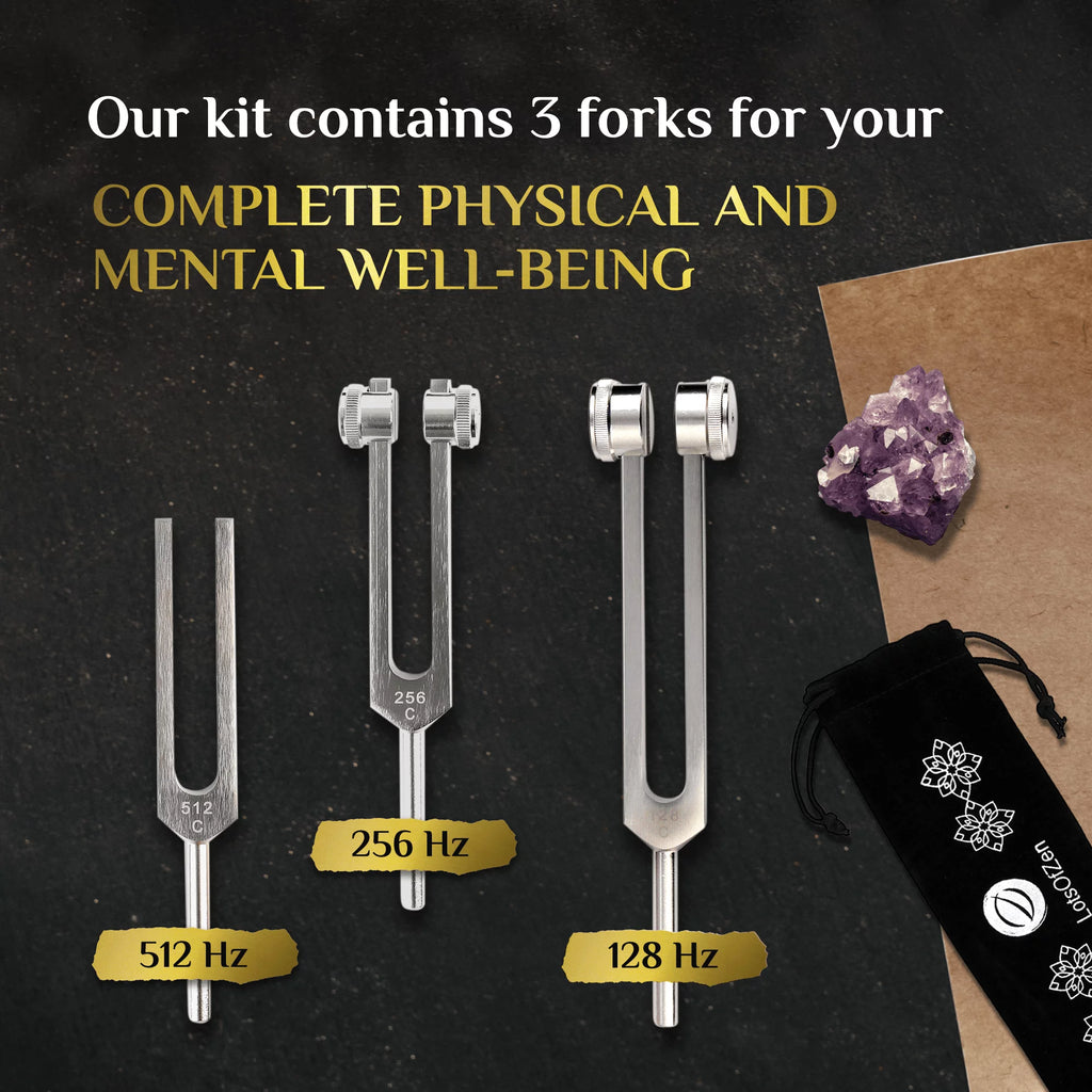 Tuning Forks for Healing 128Hz 256Hz 512Hz Weighted Set Y9002