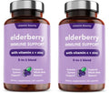 Vitamin Bounty Elderberry Organic Elderberry Capsules for Adults - Elderberry Vitamin C and Zinc Supplement, & Echinacea, Immune System Support, Advanced 5-in-1 Blend, Non-GMO - 60 Capsules