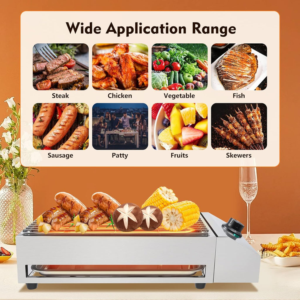 Indoor & Outdoor Electric BBQ Grill with Adjustable Temperature Control Z109162