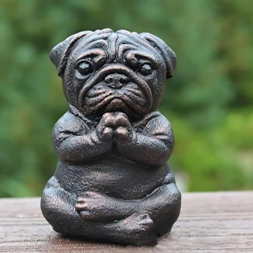 Meditating Pug Statue Large Garden Ornament k7