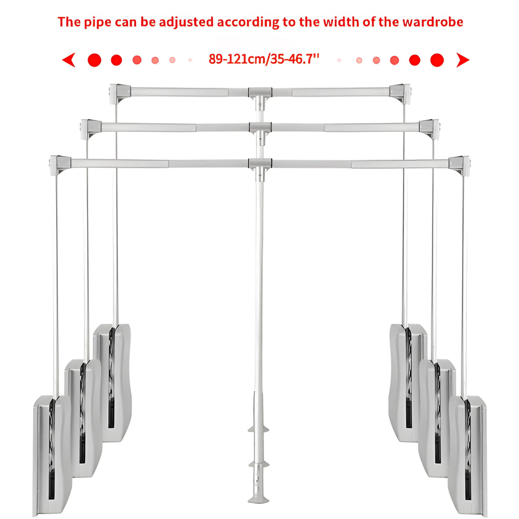 Nisorpa Pull Down Closet Rod, Adjustable 35-46.7 inch, Heavy Duty I512