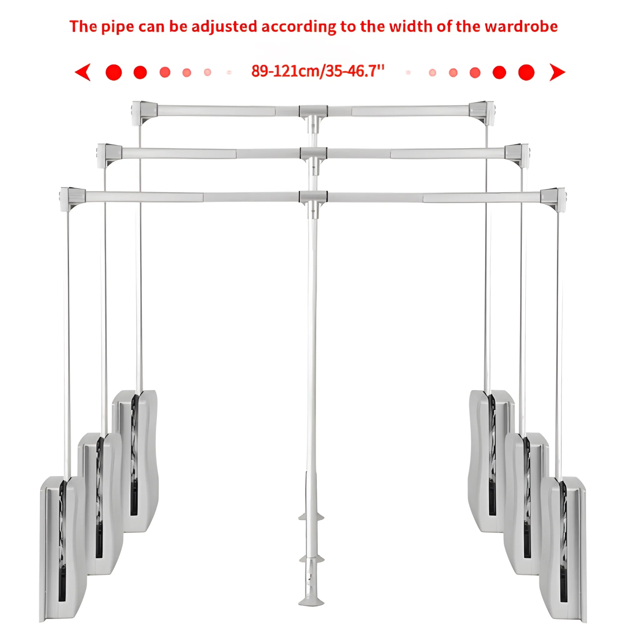 Nisorpa Pull Down Closet Rod, Adjustable 35-46.7 inch, Heavy Duty I512