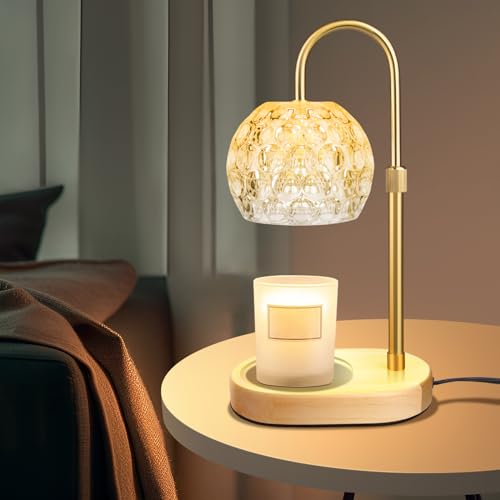 Cadrim Candle Warmer Lamp, Adjustable Height Dimmable Candle Lamp Warmer with 2 Bulbs 2H/4H/8H Timer Electric Wax melt Warmer Electric Candle Warmer for Bedroom Home Decor Christmas Festival Gift