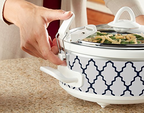 Crock-Pot 2.5 Quart Casserole Slow Cooker, White/Blue X1113