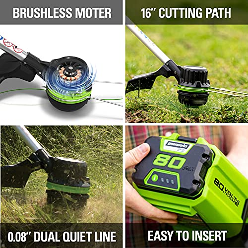 Cordless Brushless String Trimmer and Leaf Blower Combo with Battery Charger k7