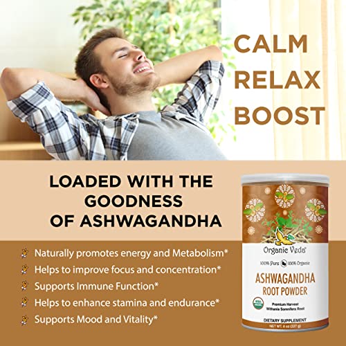 Ashwagandha Root Powder 16oz Pure Natural Supplement q7