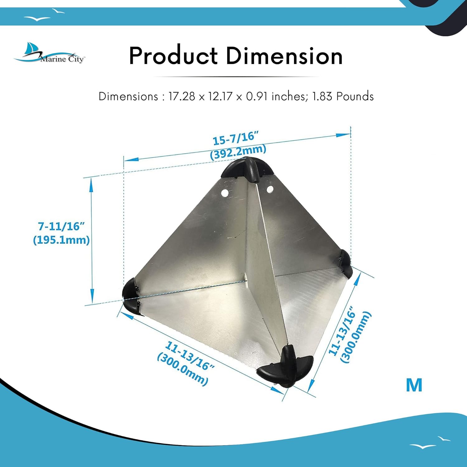 Aluminium Boat Radar Reflector Octahedral 16 Inches k7