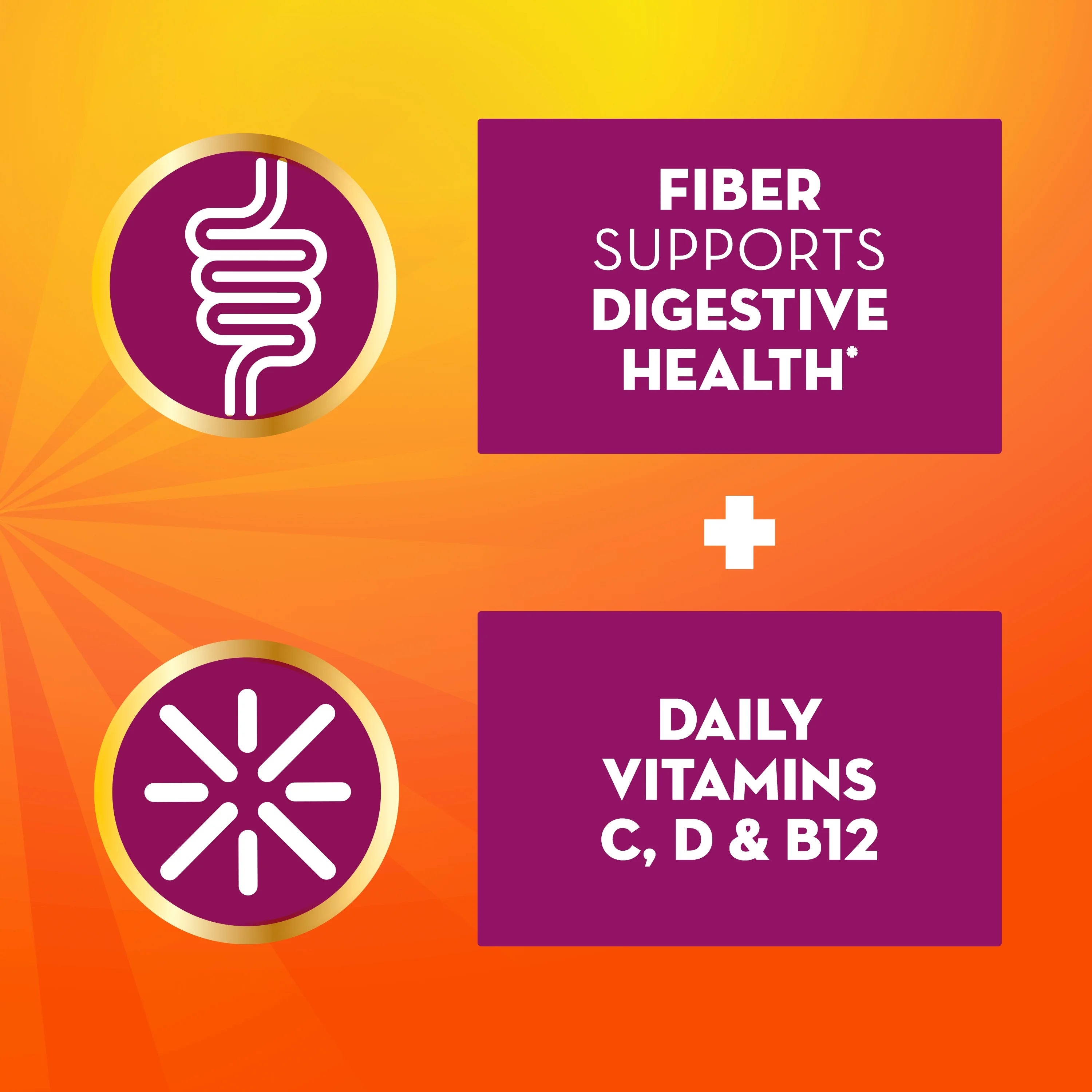 Metamucil Daily Fiber Supplement with Vitamins C, D & B12, Citrus, 50 Servings U266808
