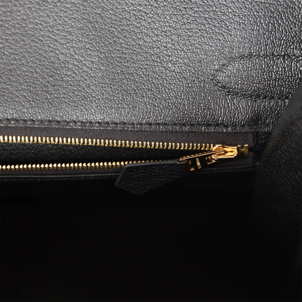 Birkin Sellier 30 Black Epsom Gold Hardware k7