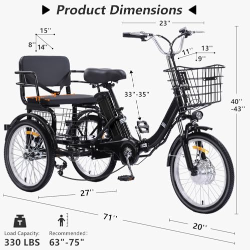 Electric Tricycle 3 Wheel Bike for Adults a7