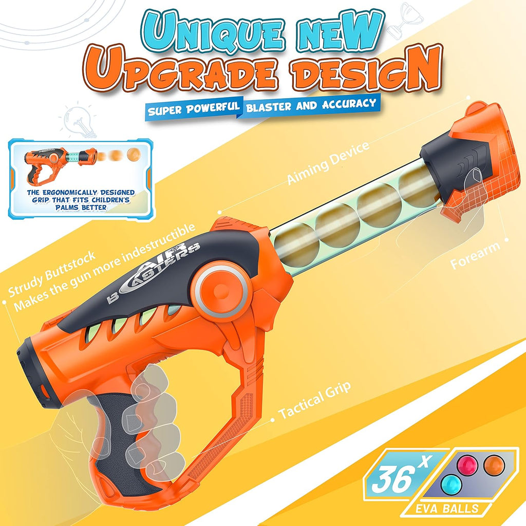 Foam Ball Popper Air Gun Toy for Kids Age 6-12 with 36 Foam Balls J4459